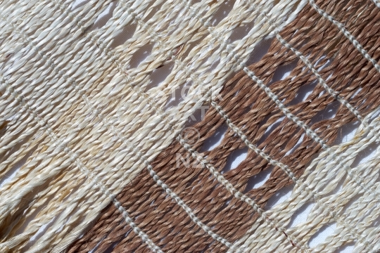 Closeup of woven muka strands made of New Zealand flax