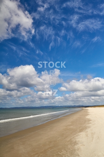 White sand Ruakaka Beach in Bream Bay, Northland