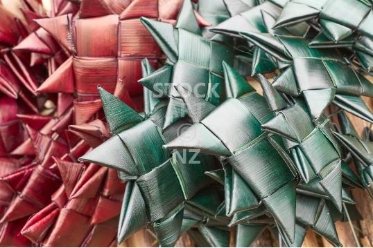 Flax weaving - wall art backgrounds stock photo