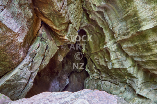 Abbey Caves - Whangarei, Northland, NZ - Entrance to Organ Cave with limestone formations