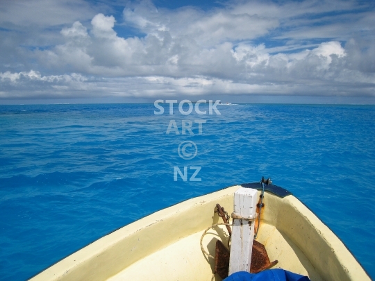 Aitutaki lagoon colours - Amazing boat trip Cook Islands style - lower resolution stock photo