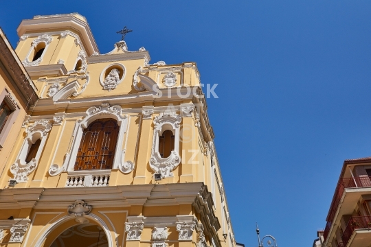 Beautiful yellow Santuario del Carmine church