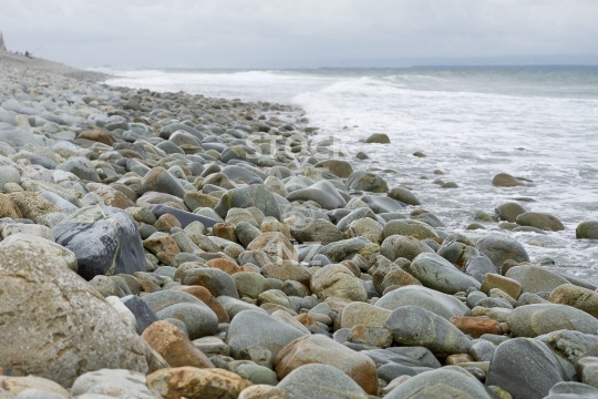 Boulder Bank beach - Nelson, South Island, New Zealand - The stony spit towards Tasman Bay