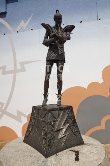 Bronze Riff Raff sculpture in downtown Hamilton, New Zealand - Commemorating local Rocky Horror Picture Show creator Richard O_qt_Brien