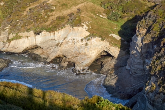 Cape Farewell cliffs  - Spectacular coastline on the Puponga Hilltop Track between Wharariki Beach and Farewell Spit - Golden Bay, South Island, New Zealand