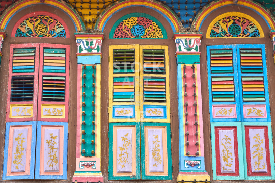 Chinese Peranakan house in Little India, Singapore - Colourful heritage architecture