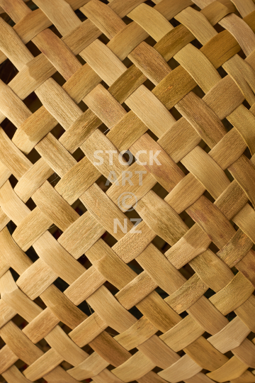 Closeup of a simple but beautiful flax bag - New Zealand flax weaving