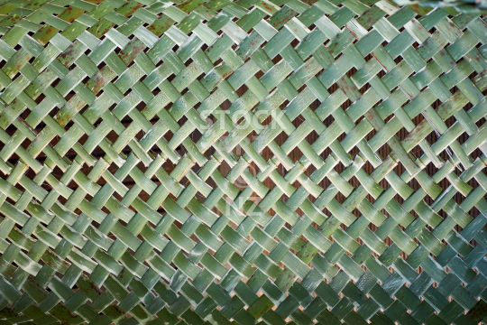 Closeup of unprocessed natural flax weaving - View of the bottom inside a waikawa style wahakura