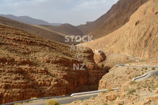 Dades Gorge  - The famous _qt_Road of a Thousand Kasbahs’, a spectacular winding highway through the desert - lower resolution stock photo, ideal for web use