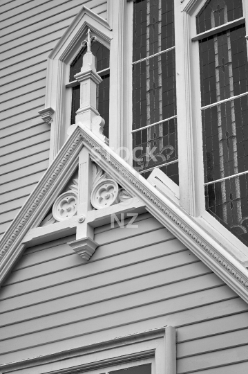 Detail of a heritage building in Nelson