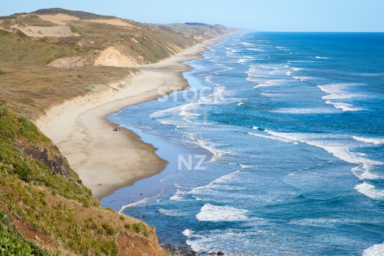 Endless Ripiro Beach in Northland, NZ - Endless beach near Kaipara Harbour, view from Aranga Beach