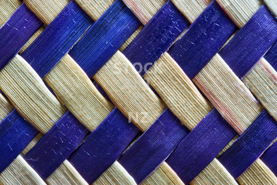 Flax weaving background - closeup of a kete - Blue natural takirua weave pattern