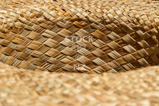 Flax weaving background - inside of a potae - Closeup of a hat