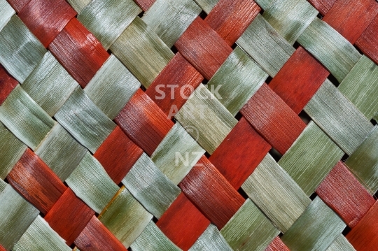 Flax weaving closeup - natural and orange brown weave - Detailed background photo of the finely textured strands