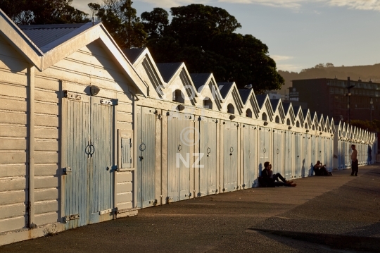 Historical boat sheds in Wellington - The hundred year old beautiful boat houses at sunset - Clyde Quay, Boat Harbour, Oriental Bay