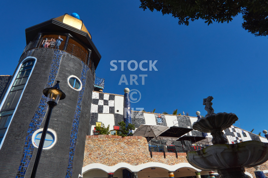 Hundertwasser Art Centre with fountain