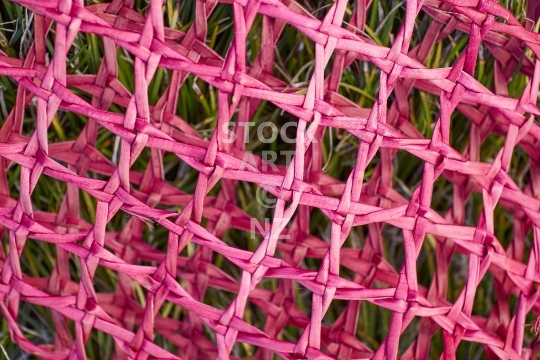 Kupenga knot flax weaving - Traditional style of New Zealand weaving with a fishing net knot 