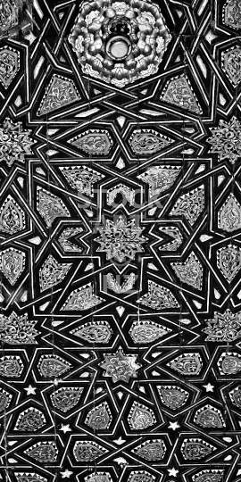 Mobile wallpaper: Abstract geometric islamic patterns - Phone background picture, screen size ratio 18:9 (or fitting anything between 16:9 - 20:9)