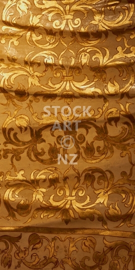 Mobile wallpaper: Medieval church wall with golden pattern