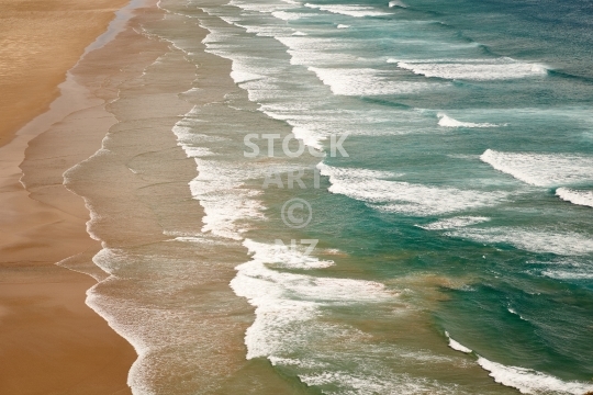 New Zealand beach with waves