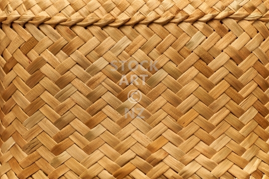 New Zealand flax mat woven with whakatutu weave