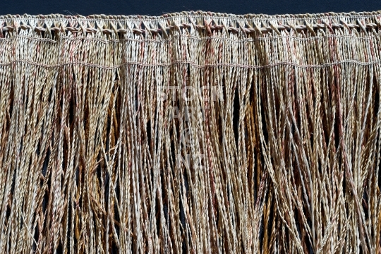 New Zealand flax weaving - Kahu muka pokowhiwhi detail
