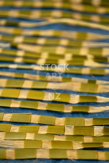 NZ flax weaving – whenu laid out for making piupiu