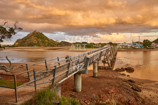 Pataua footbridge at sunset - Whangarei, Northland, NZ