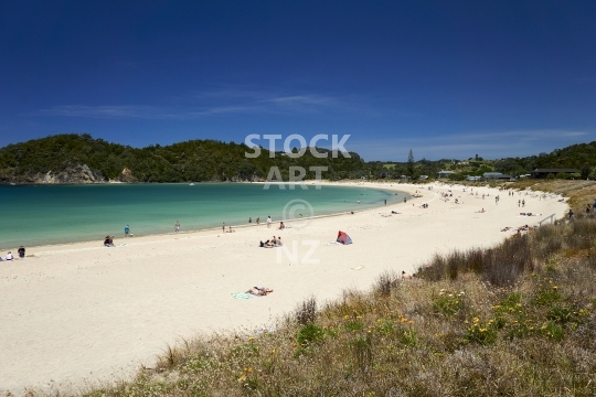Perfect beach day at Matapouri Bay, Northland - Summer beach scene at a beautiful New Zealand beach