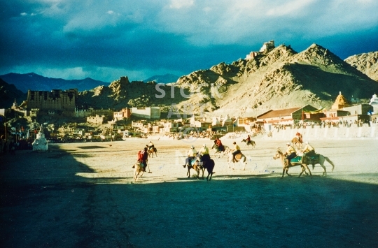 Polo match in Leh - Ladakh, India - Vintage low resolution photo from 1994