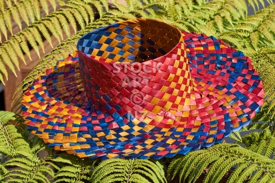 Potae hat - NZ flax weaving - Woven Maori style hat in beautiful colours