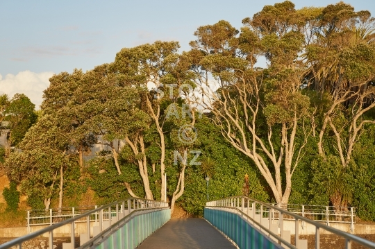 Raglan footbridge at sunset