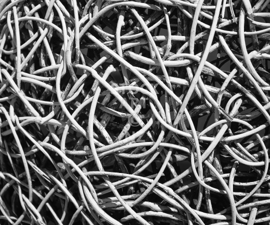 Splashback photo: Abstract tangled rattan bundle