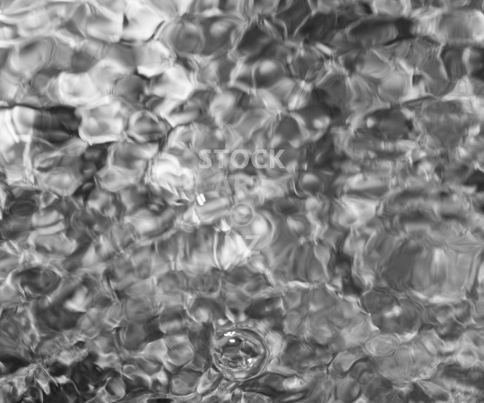 Splashback photo: Modern abstract clear water rippling - Modern black & white kitchen splashback photo for standard size 900 x 750 mm
