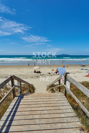 Summer at Waipu Cove beach - Northland, New Zealand - Entrance steps to the beautiful beach