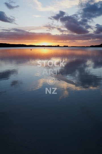 Sunset at Kai Iwi lake - Northland, New Zealand 