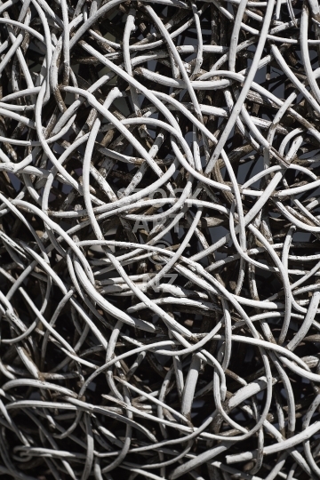 Tangled white rattan