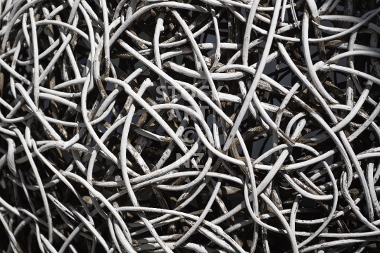 Tangled white rattan knot