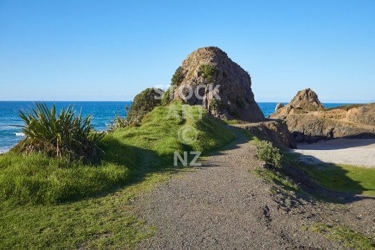 Te Arai Point - Auckland, NZ - Remote rocky outcrops at the end of Te Arai Beach near Mangawhai, but at the northern end of the Rodney area in Auckland