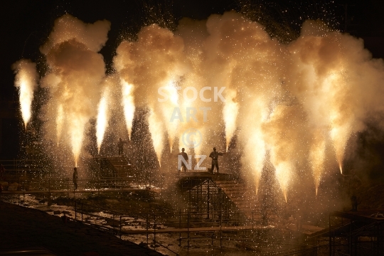 Traditional Japanese fireworks in Takayama, Japan