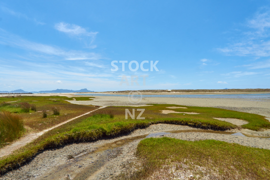 Waipu river estuary - Bream Bay, Northland, NZ - View across the river and to the Whangarei Heads 